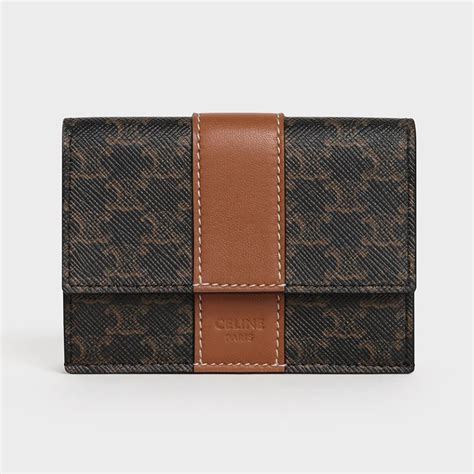 Small trifold wallet in triomphe Embossed smooth calfskin 